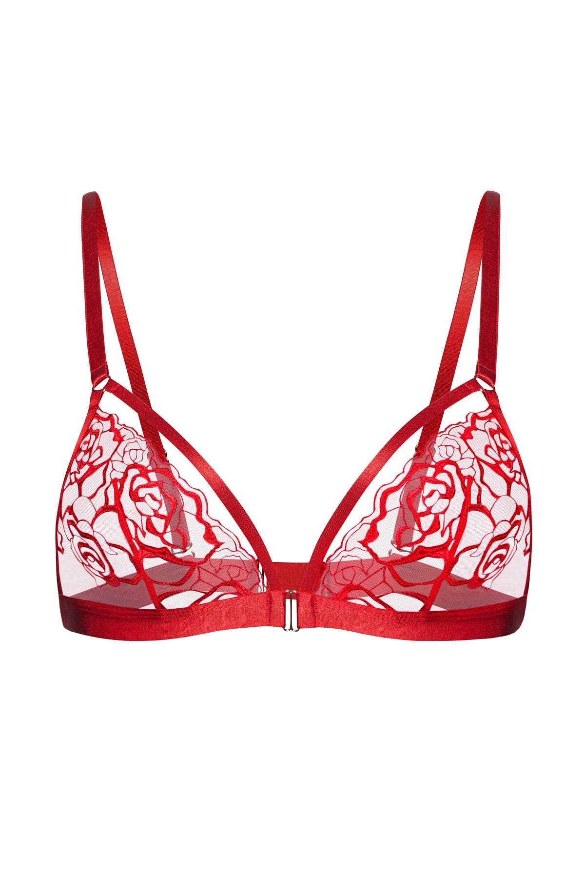 Rebelle Floral Embroidered Lingerie Set met Harness