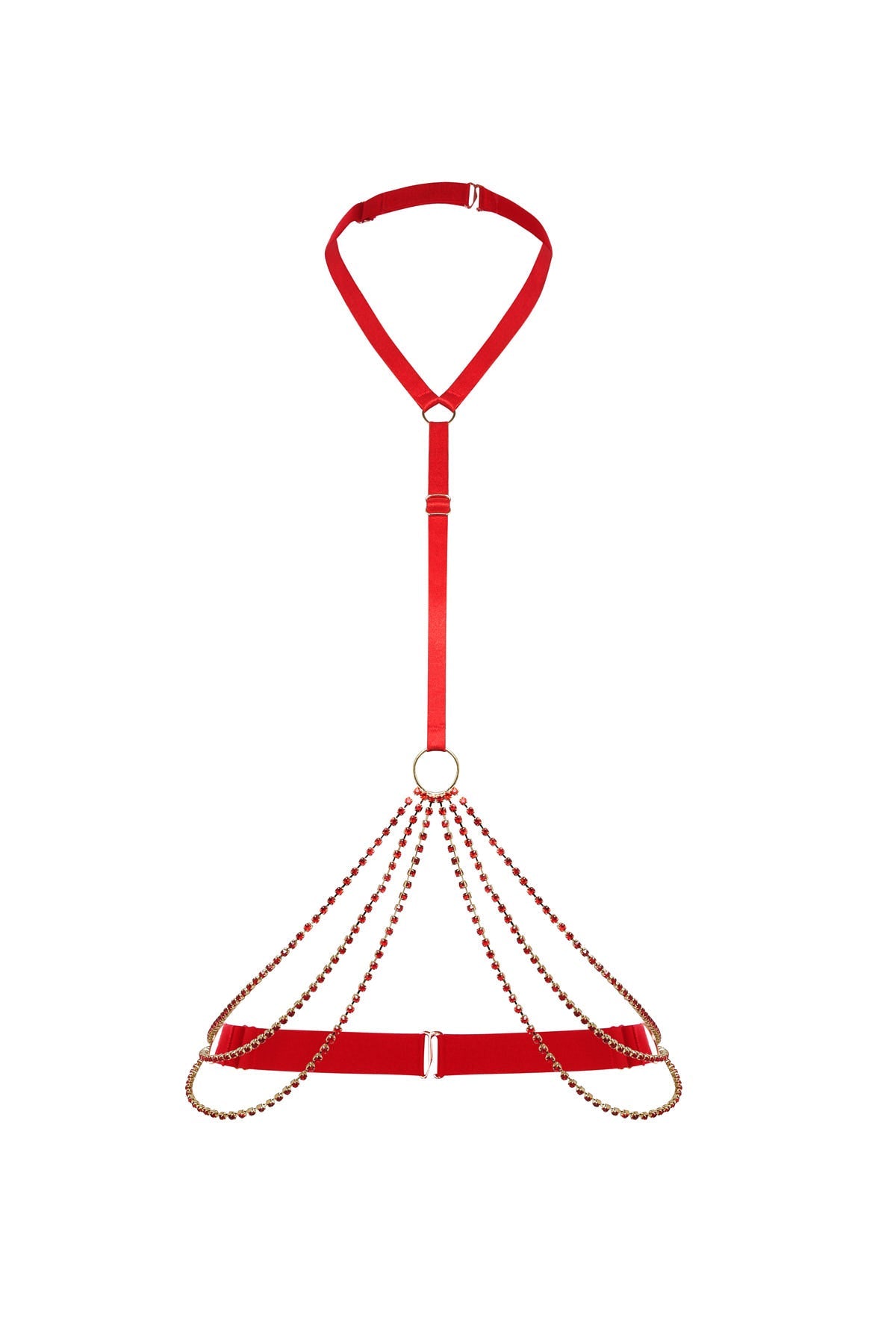 Rebelle Floral Embroidered Lingerie Set met Harness