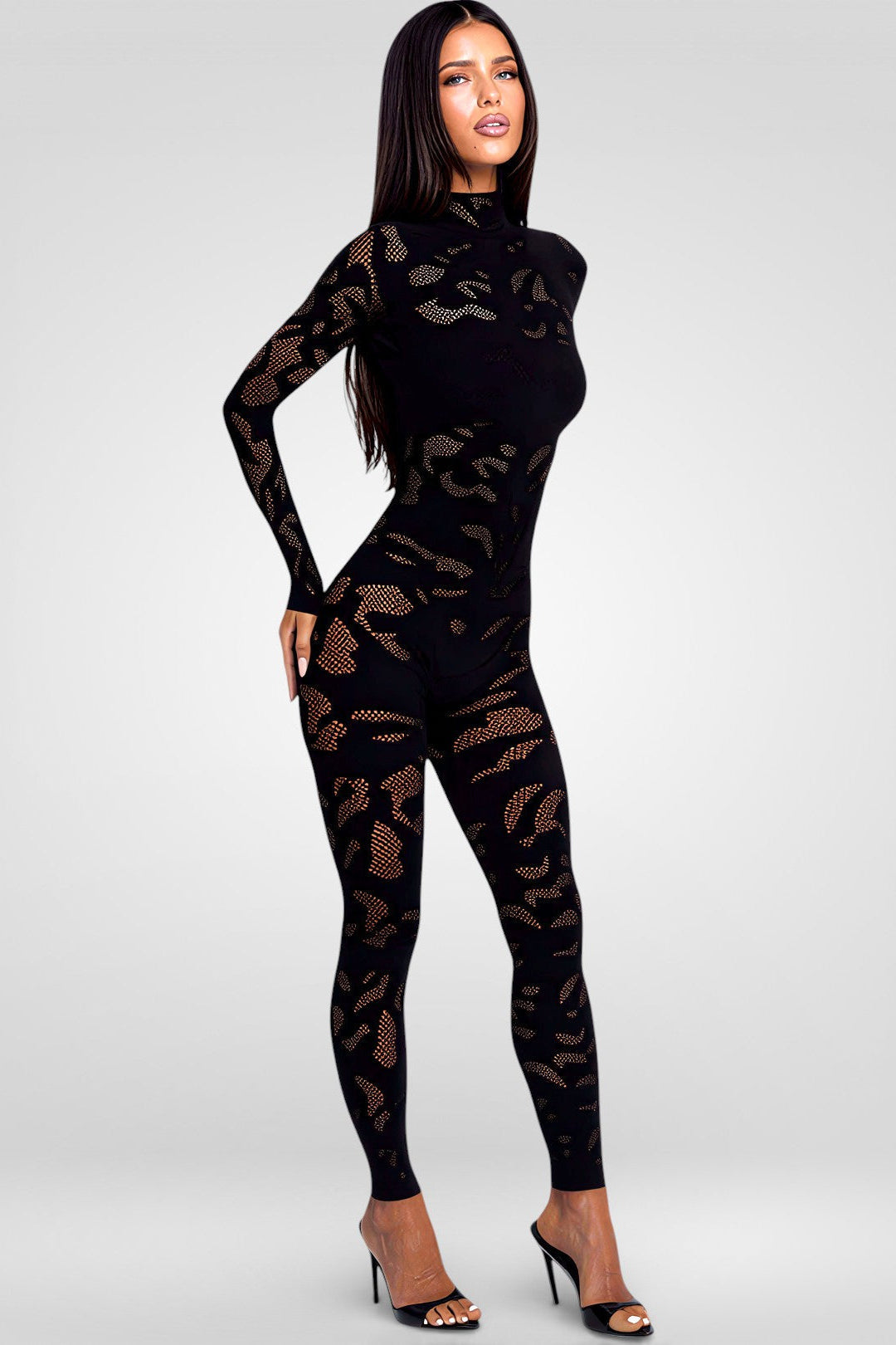Mystique Bodystocking – Transparante Jumpsuit met Lange Mouwen