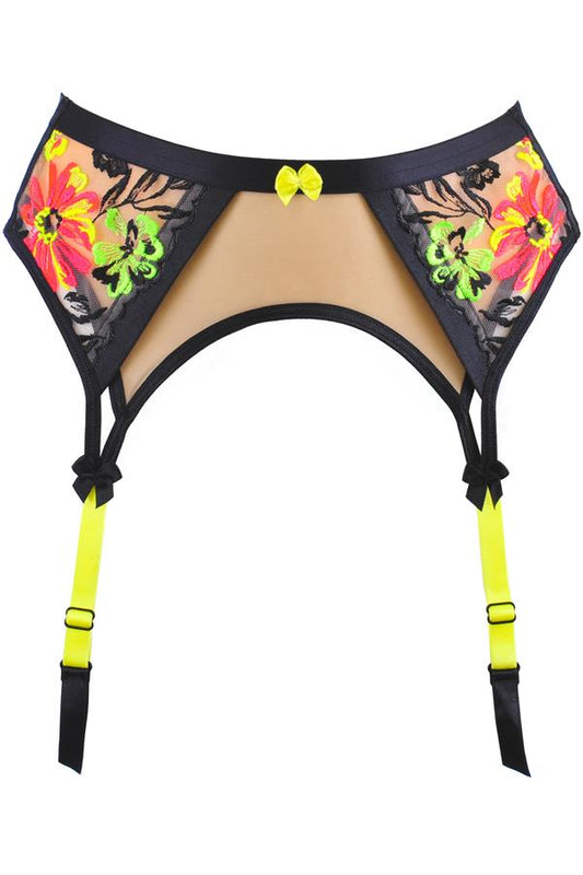 Juicy Bloom Jarretelgordel – Neon Elegantie en Luxe Verleiding