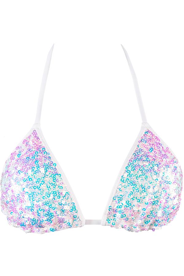 Pailletten Triangel Bikini Top – Luxe Glamour Aan Het Strand, diverse kleuren