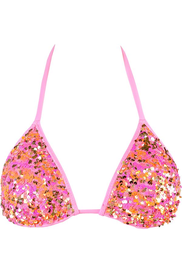 Pailletten Triangel Bikini Top – Luxe Glamour Aan Het Strand, diverse kleuren