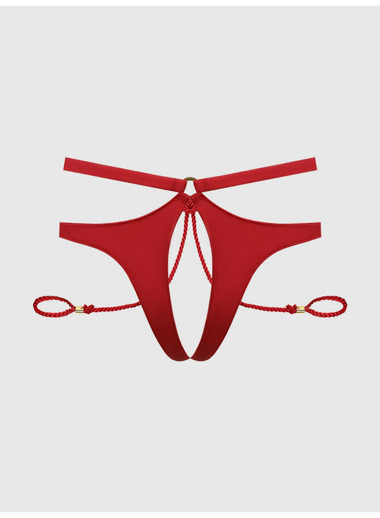 Iryna Open Slip – Satijnen Hipster met Open Splitten & Touwdetails