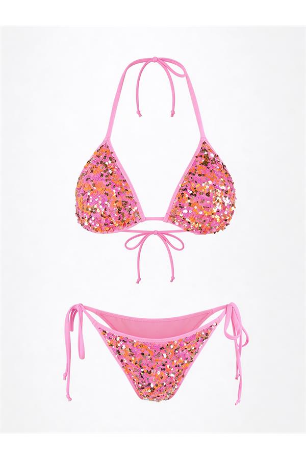 Pailletten Triangel Bikini Top – Luxe Glamour Aan Het Strand, diverse kleuren