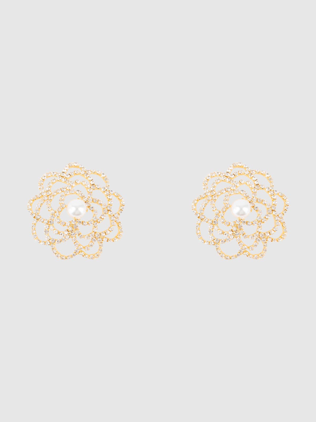 Gouden Rhinestone Flower Nipple Covers – Bloem Pasties met Strass & Parel