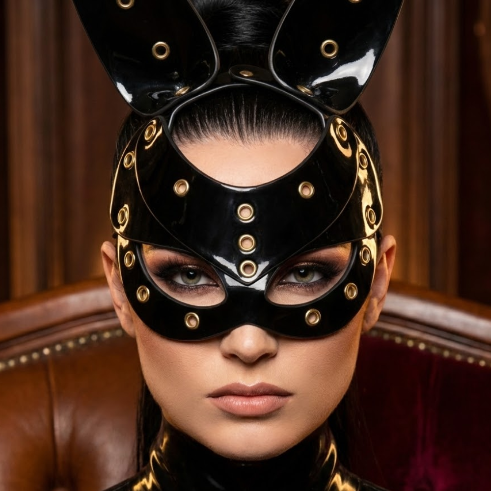 Belletrix High Gloss Bunny Masker – Speelse Luxe Met Een Gedurfde Uitstraling