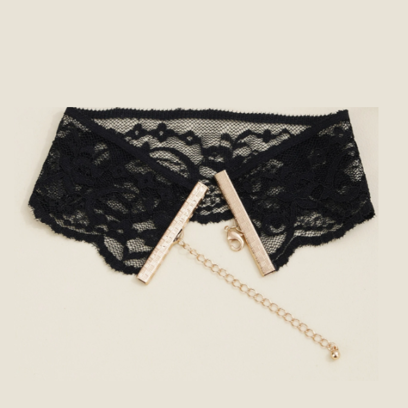 Zwarte Kanten Lingerie Set met Gouden Details