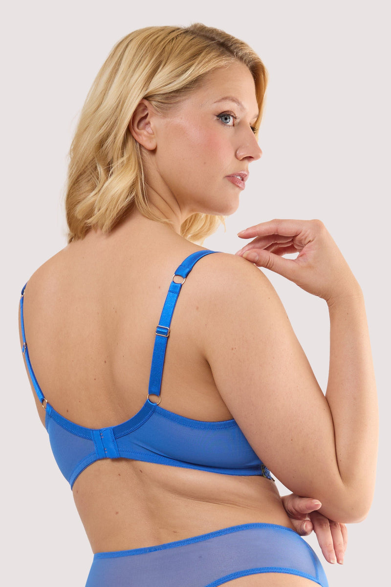 Hyacinth Blue Rose Plunge Bh, Plus Size