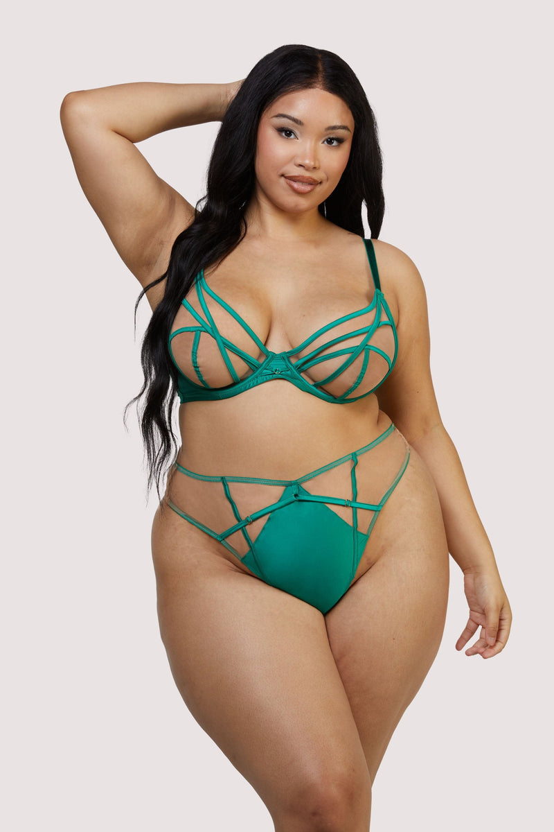 Playful Promises - Ramona - Soft BH, groen, zwart,  inclusief Plus Size)