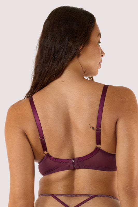 Ramona Illusion Wine Plunge Mesh BH, Inclusief Plus Size