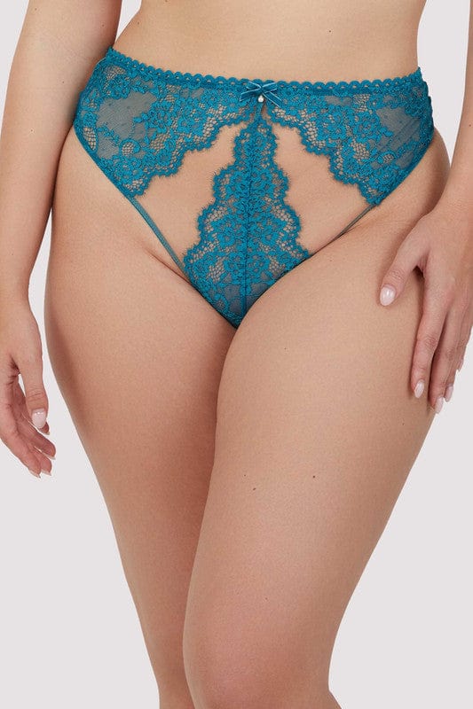 Phoebe Highwaist String in Teal Eyelash Kant
