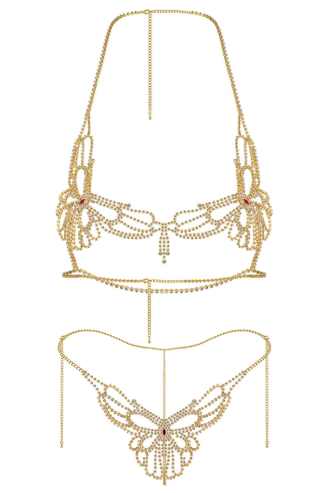 Reverie Rhinestone Butterfly Lingerie Set – Zilveren of gouden Glamour