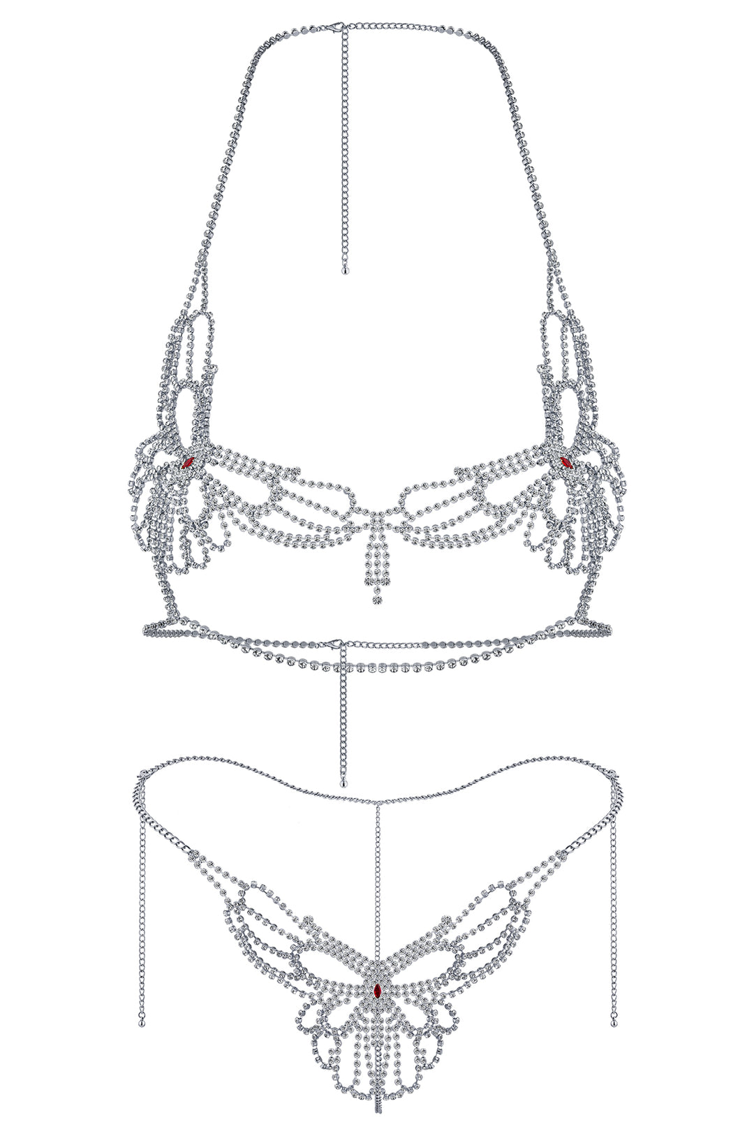 Reverie Rhinestone Butterfly Lingerie Set – Zilveren of gouden Glamour