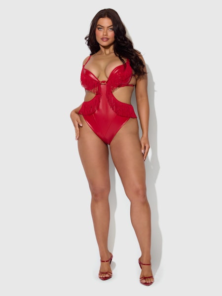 Phoenix Bodysuit in Stretch Imitatieleer – Verleidelijke Monokini-stijl