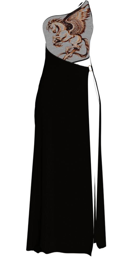 Pegasus Long Chemise – Luxe One Shoulder Jurk