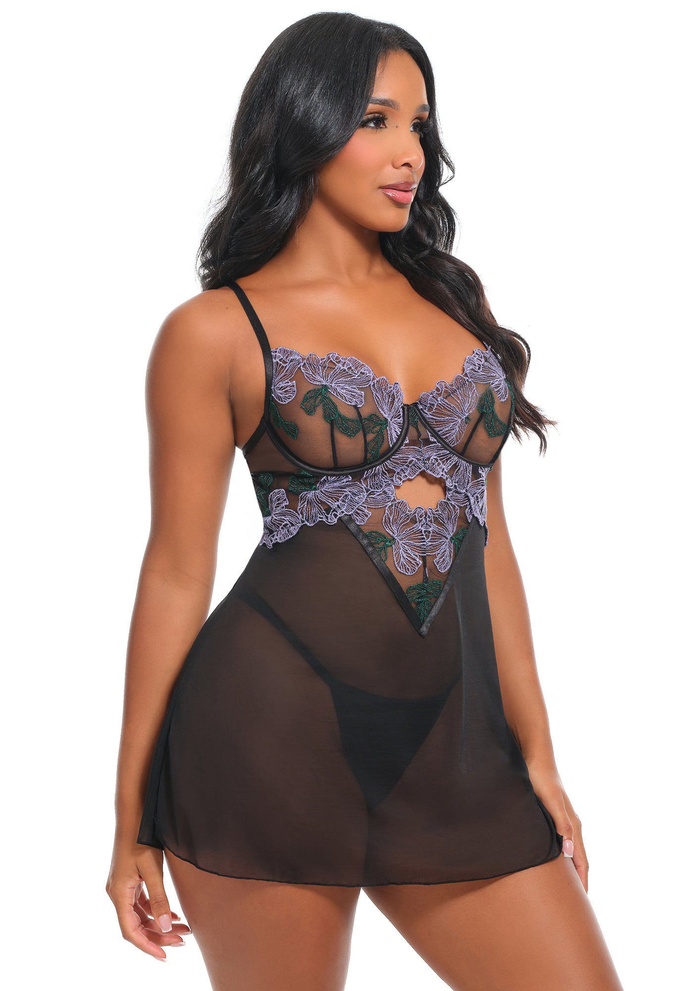 Jenna Babydoll met Beugel en String, inclusief Plus Size