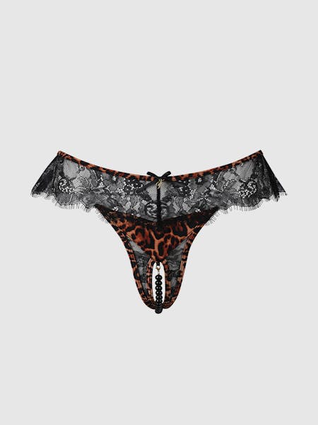 Panterprint Parel Ouvert – Luxe Verleiding Met Kanten Details