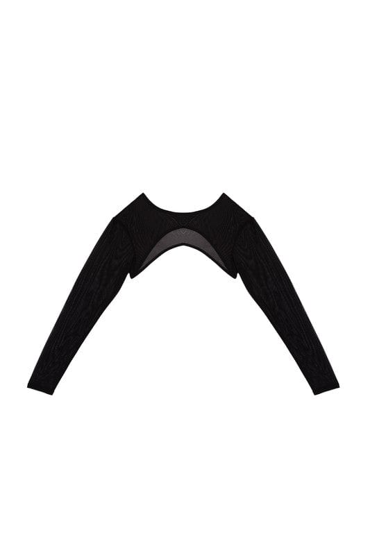 Maeve Black Mesh Top – Gedurfde transparante bolero