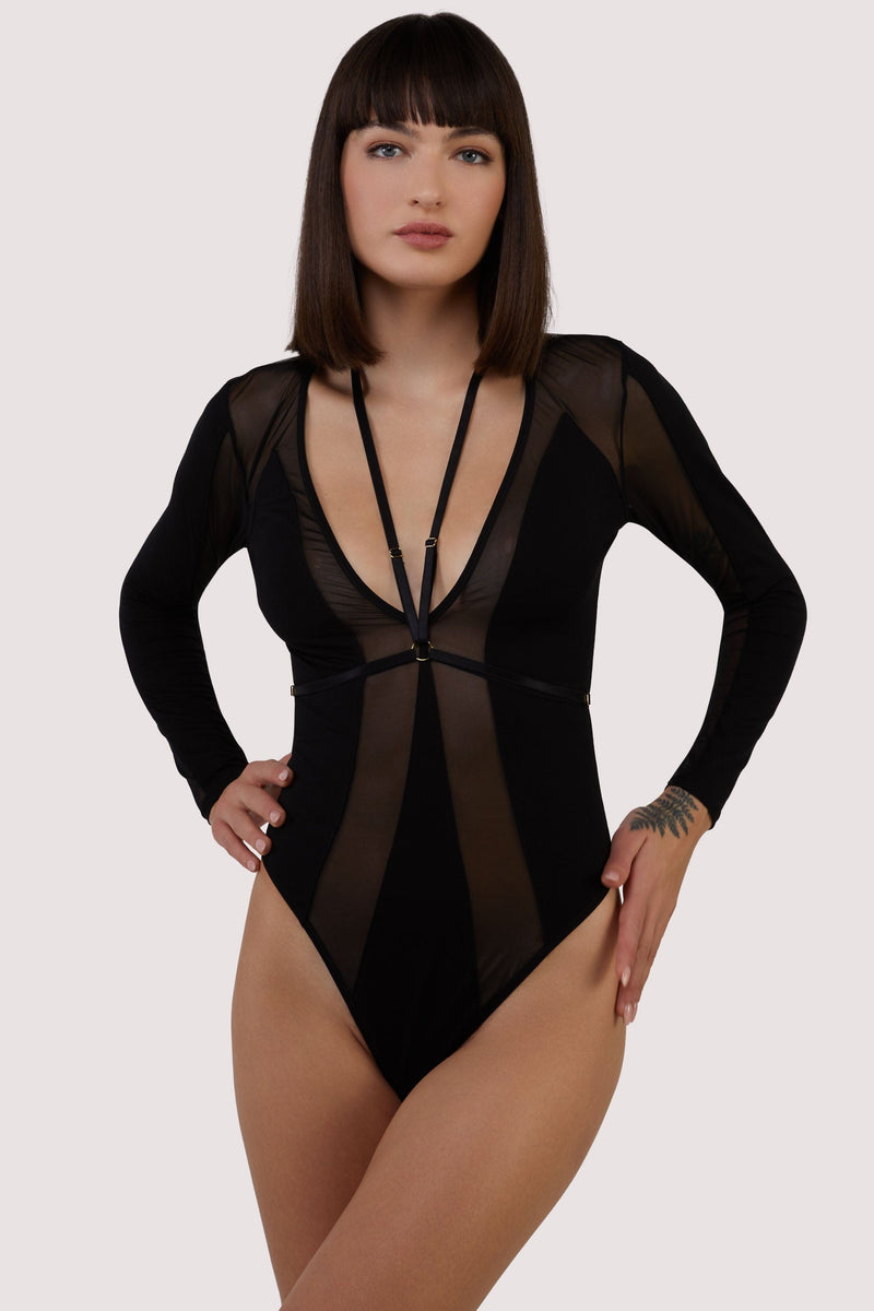Morgan Strap & Mesh Bodysuit