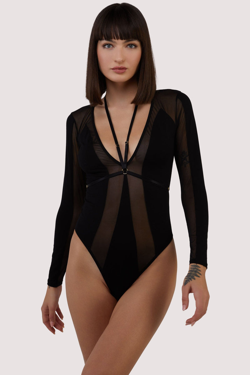 Morgan Strap & Mesh Bodysuit